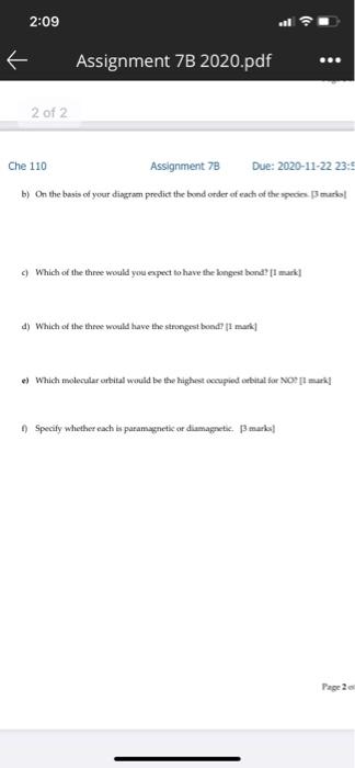 Solved 2:09 Assignment 7B 2020.pdf ... Che 110 Assignment 78 | Chegg.com