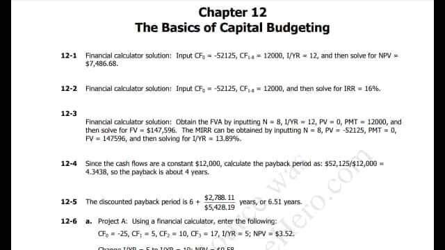 Chapter 12 The Basics of Capital Budgeting 12-1 | Chegg.com