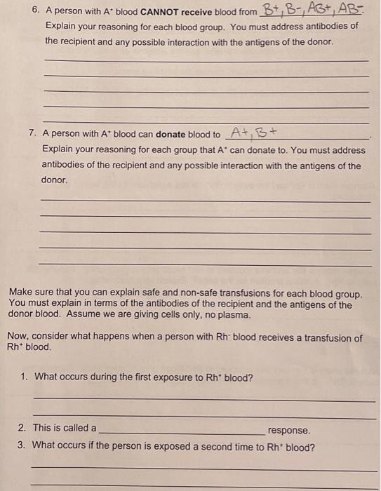 Solved 5. A Person With Type B Blood Can Receive Blood From | Chegg.com