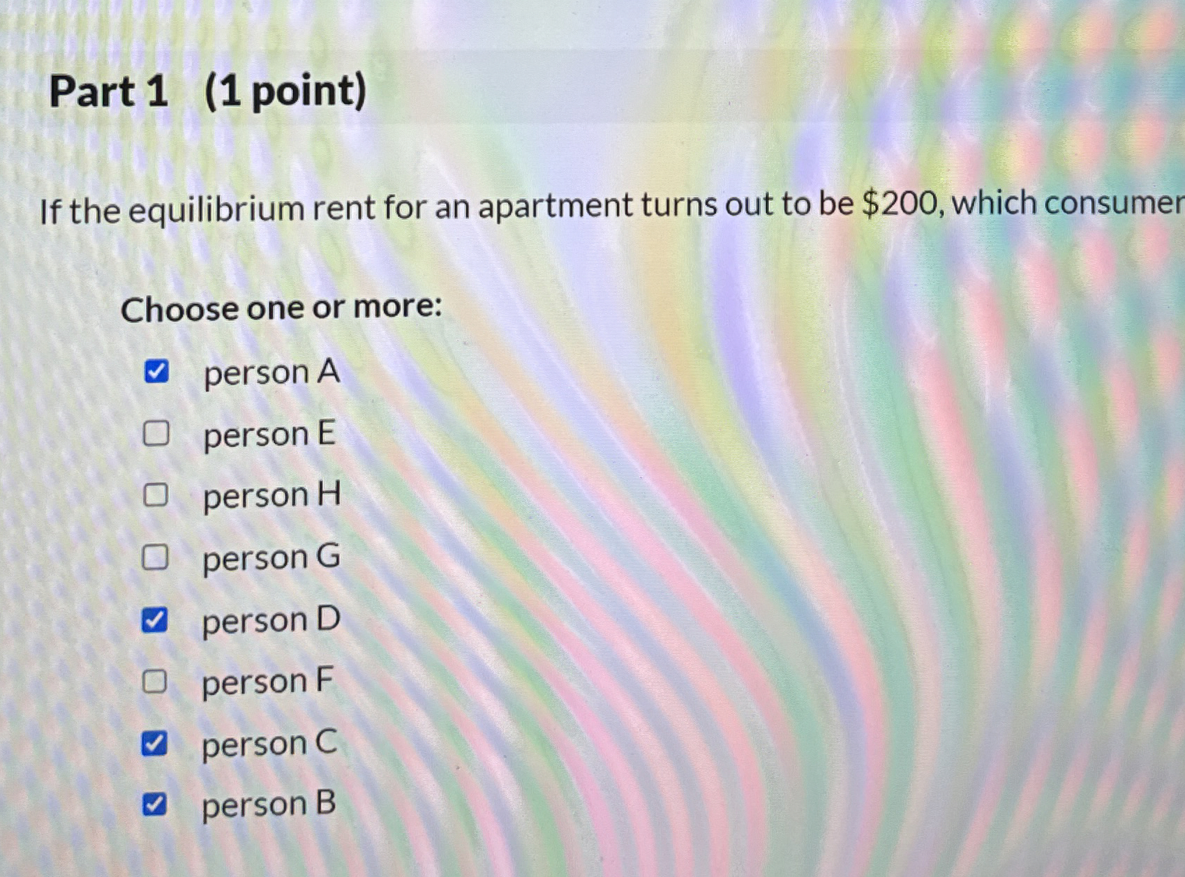 Solved Part 1 (1 ﻿point)If the equilibrium rent for an | Chegg.com