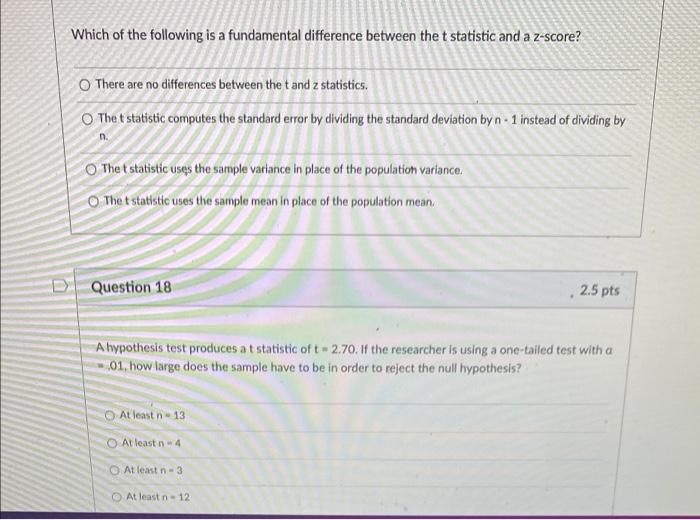 Solved Which of the following is a fundamental difference | Chegg.com
