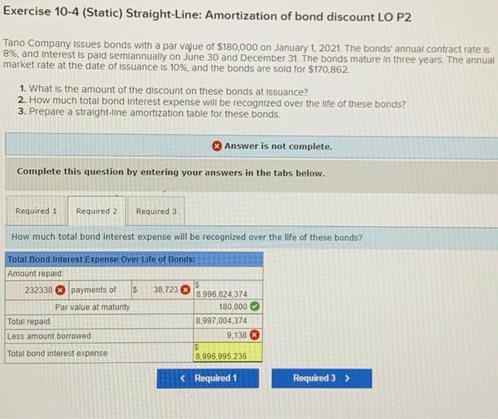 Solved Exercise 10-4 (Static) Straight-Line: Amortization Of | Chegg.com