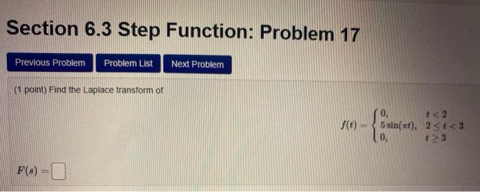 Solved Section 6.3 Step Function: Problem 16 Previous | Chegg.com