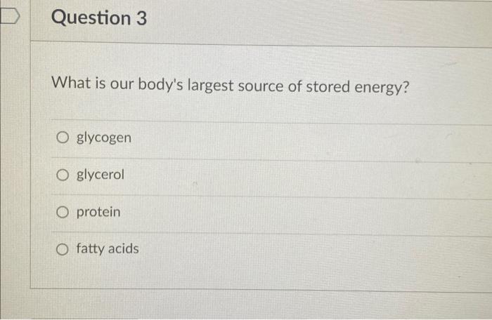 what nutrient is the body's first source of energy