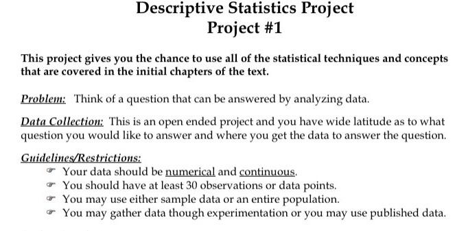 Solved Project \#1 This project gives you the chance to use | Chegg.com