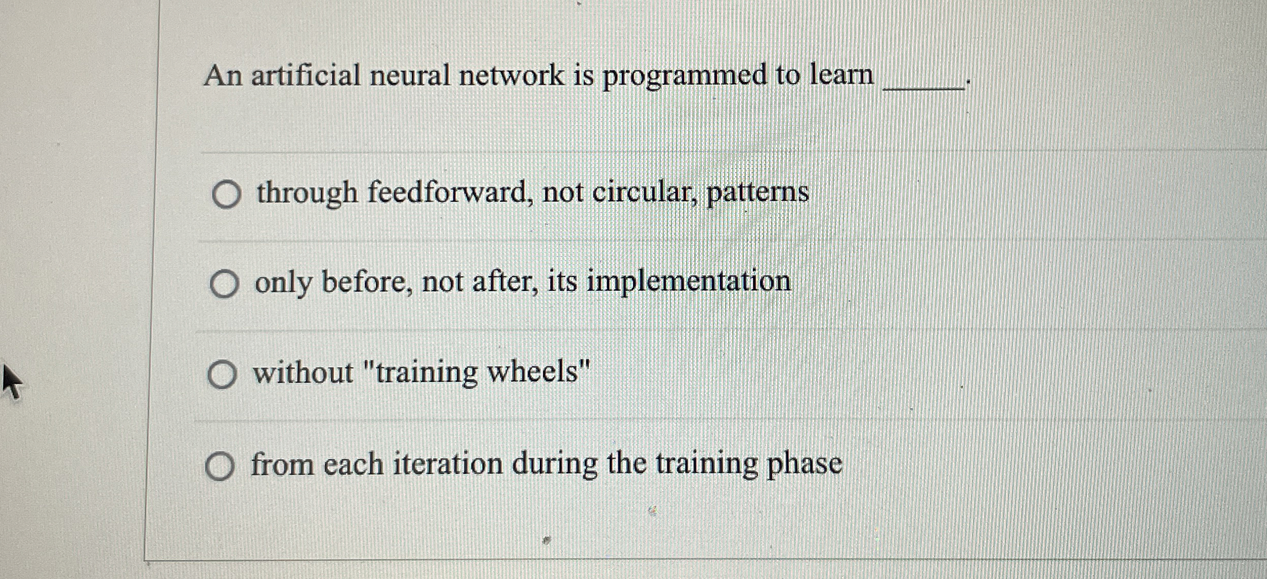 Solved An artificial neural network is programmed to | Chegg.com