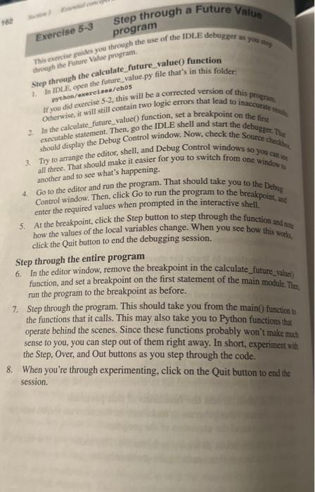 Exercise 5−3 program This exercise goides you through | Chegg.com