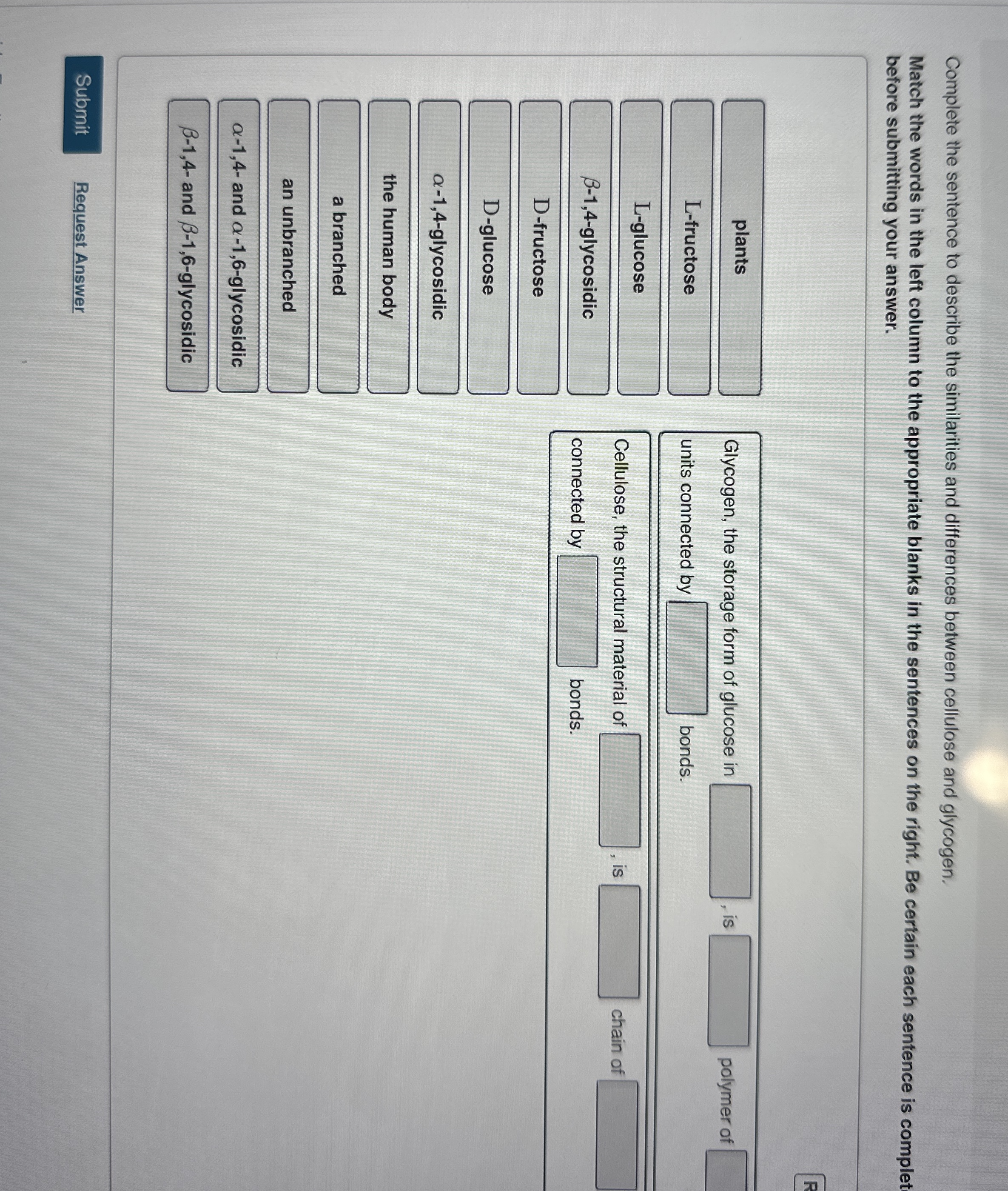 Solved Complete the sentence to describe the similarities