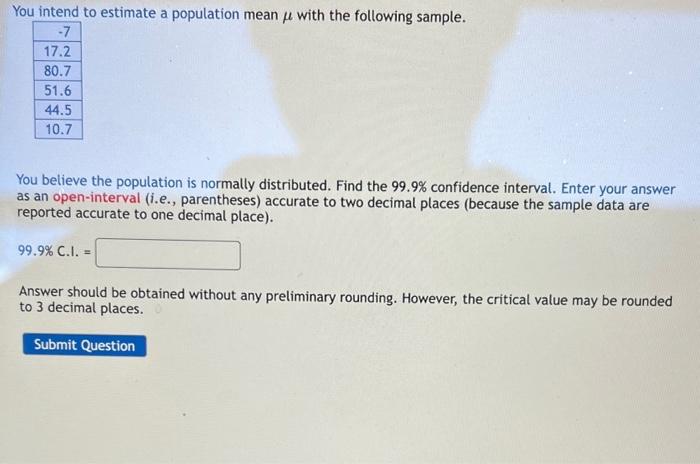 Solved You intend to estimate a population mean μ with the | Chegg.com