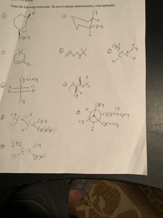 Solved Name the following compounds. Be sure to indicate | Chegg.com