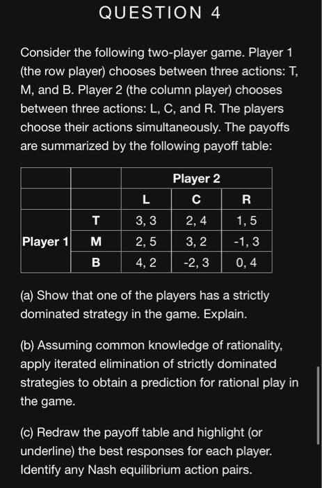 Solved Consider The Following Two-player Game. Player 1 (the | Chegg.com