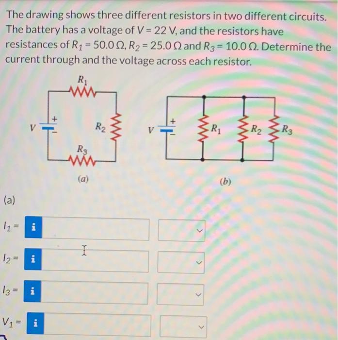 Solved The drawing shows three different resistors in two