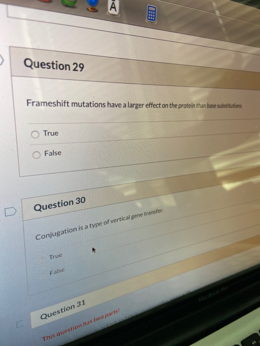 Solved Question 29 Frameshift mutations have a larger effect