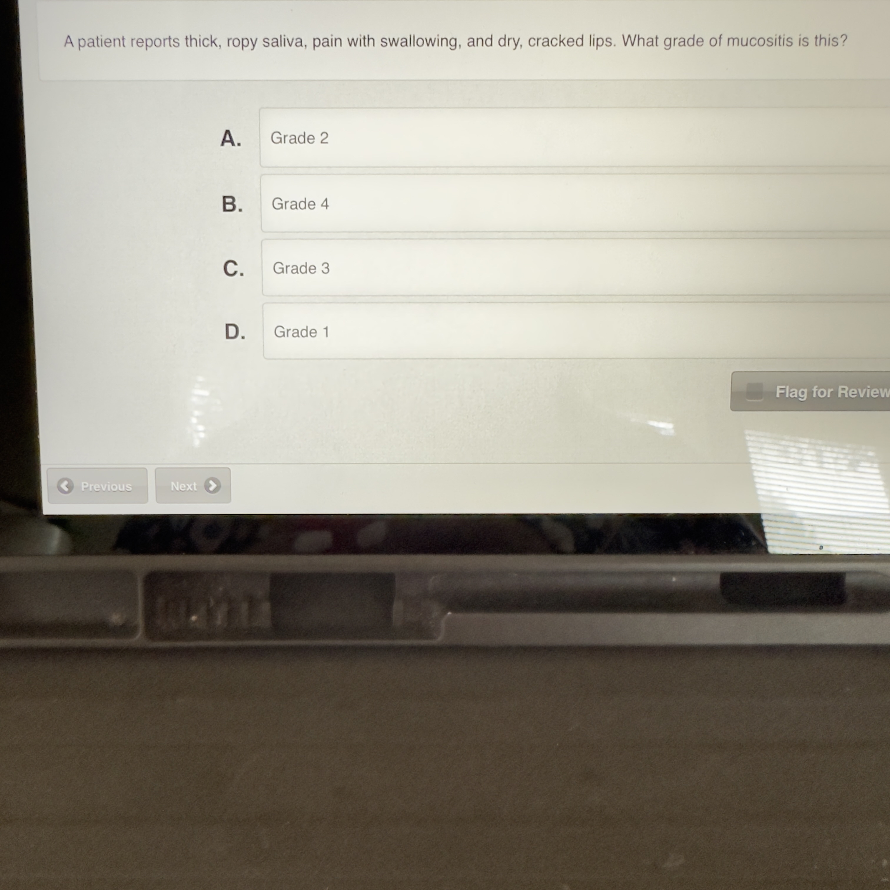 Solved A patient reports thick, ropy saliva, pain with