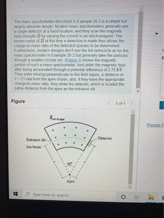 Solved The mass spectrometer described in Example 26.2 is a