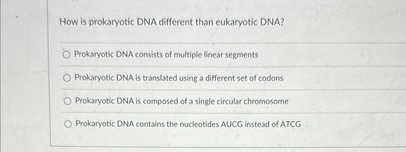 Solved How is prokaryotic DNA different than eukaryotic | Chegg.com
