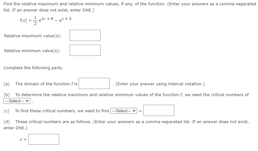 Math Relative Maximum Solved Find the relative maximum and relative minimum | Chegg.com