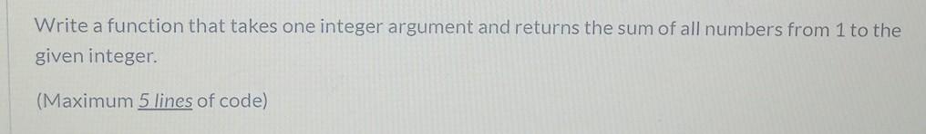 Solved Write a function that takes one integer argument and | Chegg.com