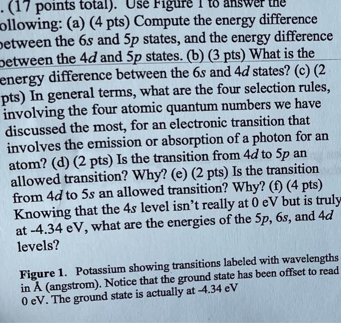 Solved 1. ( 17 points total). Use Figure 1 to answer the | Chegg.com