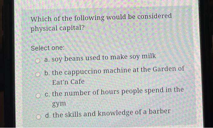 Solved Which of the following would be considered physical | Chegg.com