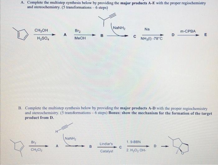 A. Complete The Multistep Synthesis Below By | Chegg.com