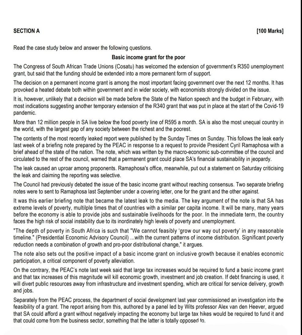 Solved Section A Read The Case Study Below And Answer The Chegg Com