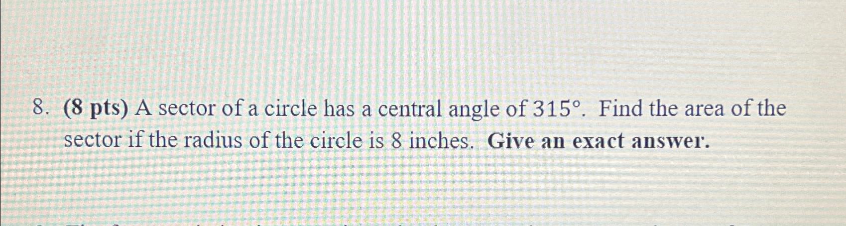 how to find the angle of a circle sector