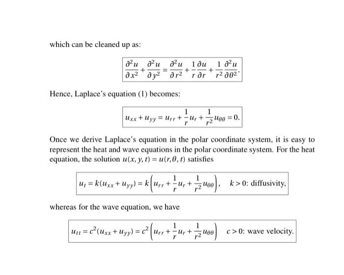 Solved 1 Laplace Equation Partial Differential Equations2 2712