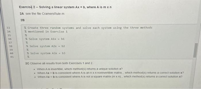 Solved Solving a Linear System Ax = b, where A is mx n 30 | Chegg.com