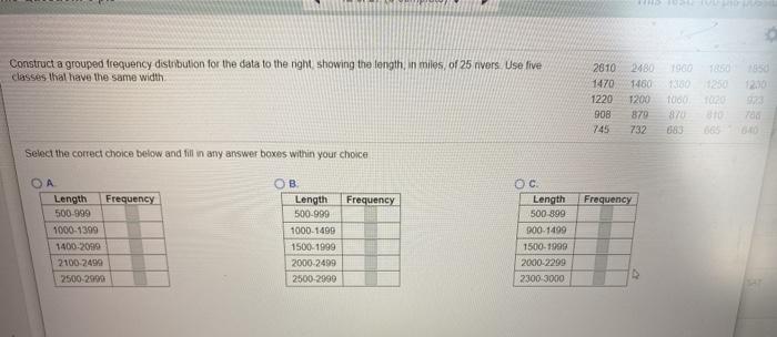 Solved Construct a grouped frequency distribution for the | Chegg.com
