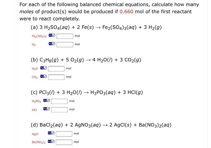 For Each Of The Following Balanced Chemical Chegg Com