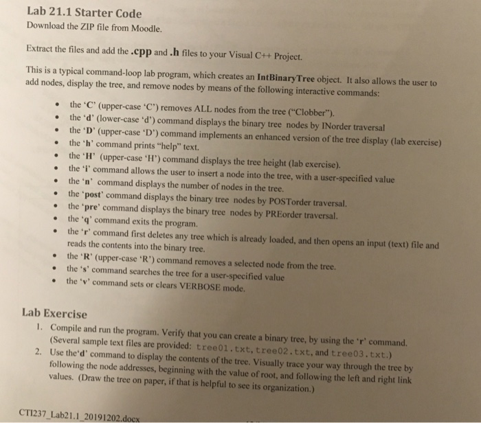 Solved Lab 21.1 Starter Code Download the ZIP file from | Chegg.com
