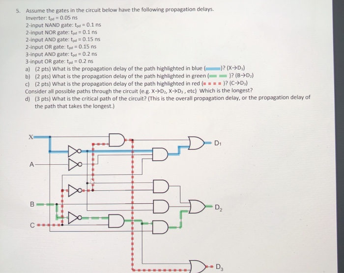 Solved 5. Assume The Gates In The Circuit Below Have The | Chegg.com