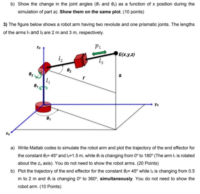 1) The figure a) shows a robot arm having one | Chegg.com 