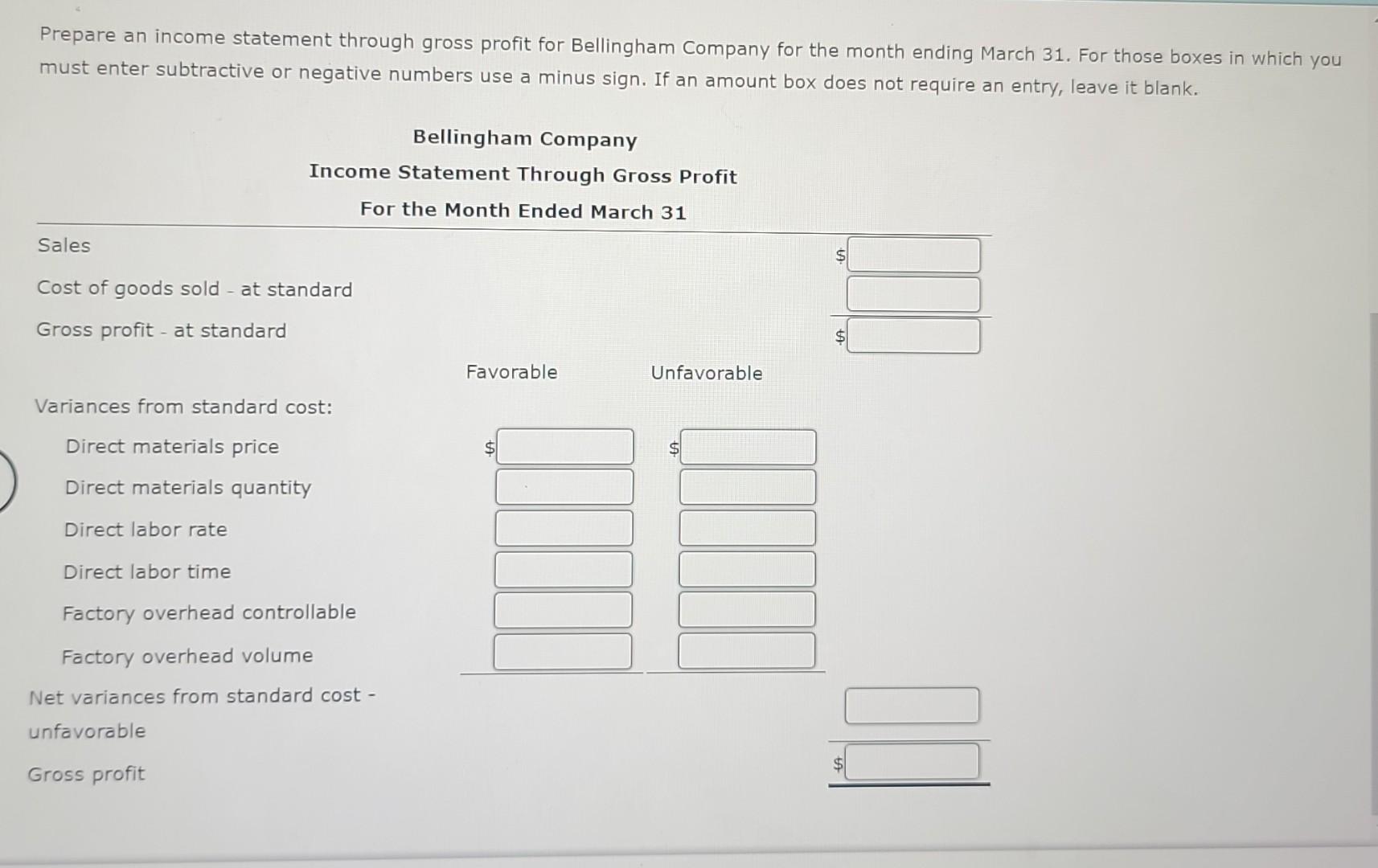 solved-income-statement-with-variances-bellingham-company-chegg