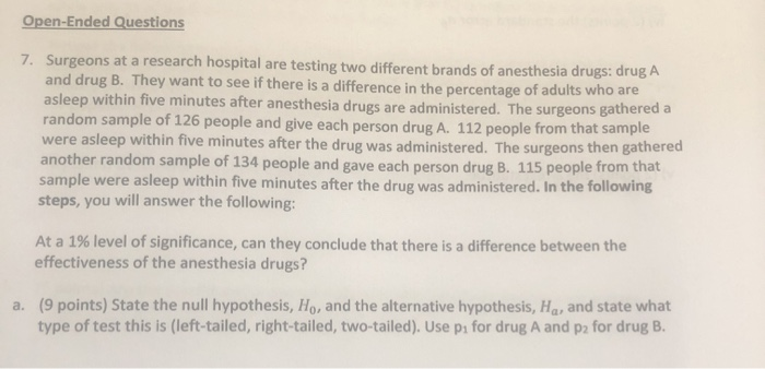 Open Ended Questions Examples Medical Solved Open-Ended Questions 7. Surgeons at a research | Chegg.com