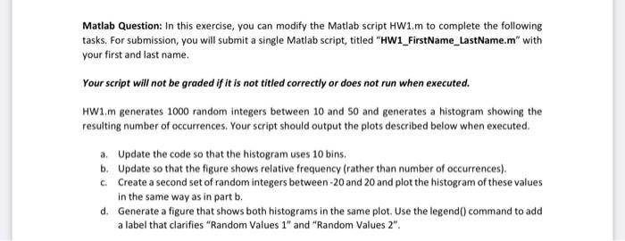 Solved Matlab Question: In this exercise, you can modify the | Chegg.com