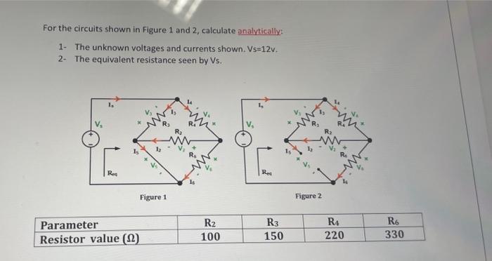Solved For the circuits shown in Figure 1 and 2, calculate | Chegg.com