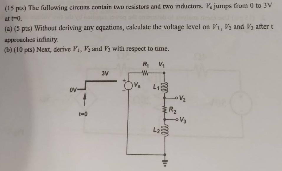 Solved ( 15 Pts) The Following Circuits Contain Two | Chegg.com