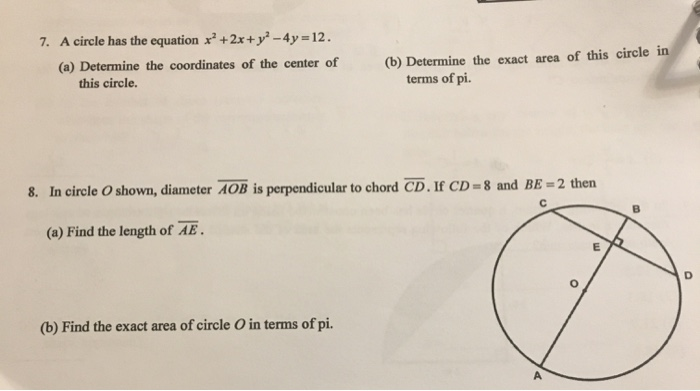 the circle x 2 y 2 4x 7y 12 0