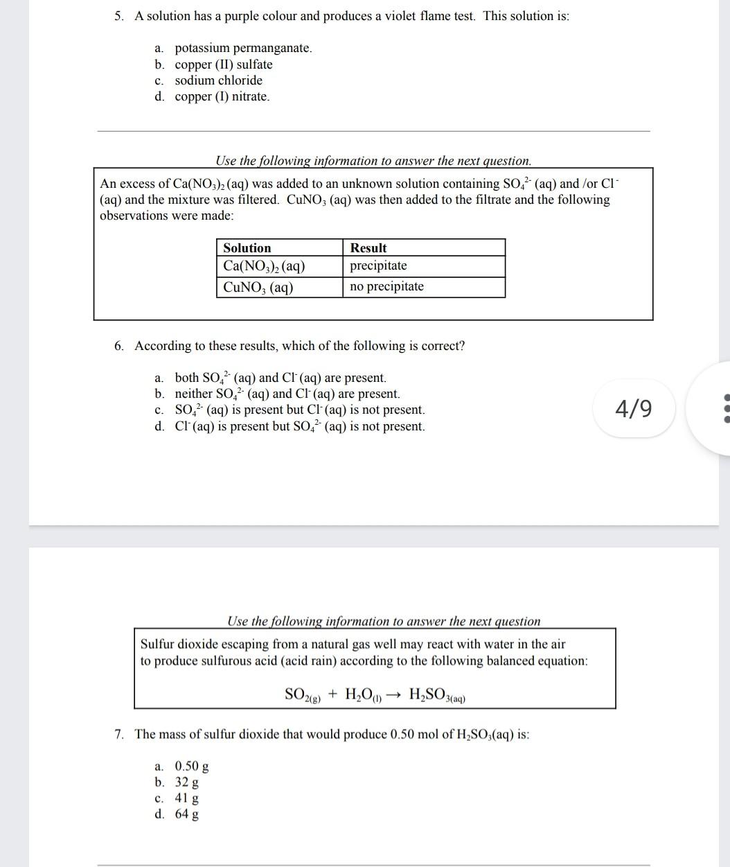 Multiple Choice Instruction