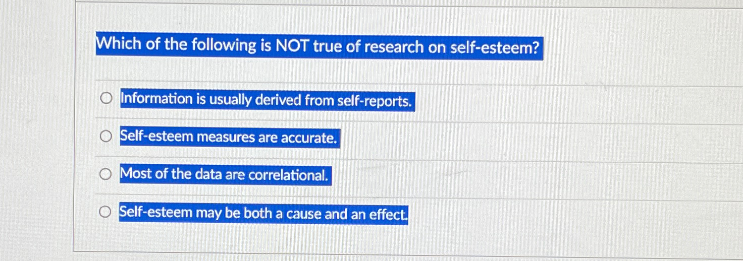 Solved Which of the following is NOT true of research on | Chegg.com
