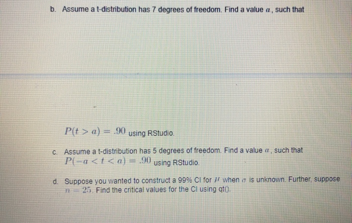 Solved 2145 Let's learn how to get t critical values using 