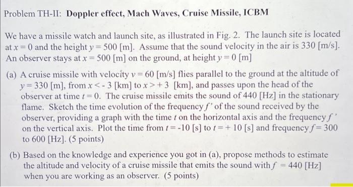 Solved Problem TH-II: Doppler effect, Mach Waves, Cruise | Chegg.com