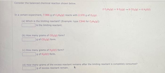 Solved Consider the balanced chemical reaction shown below. | Chegg.com