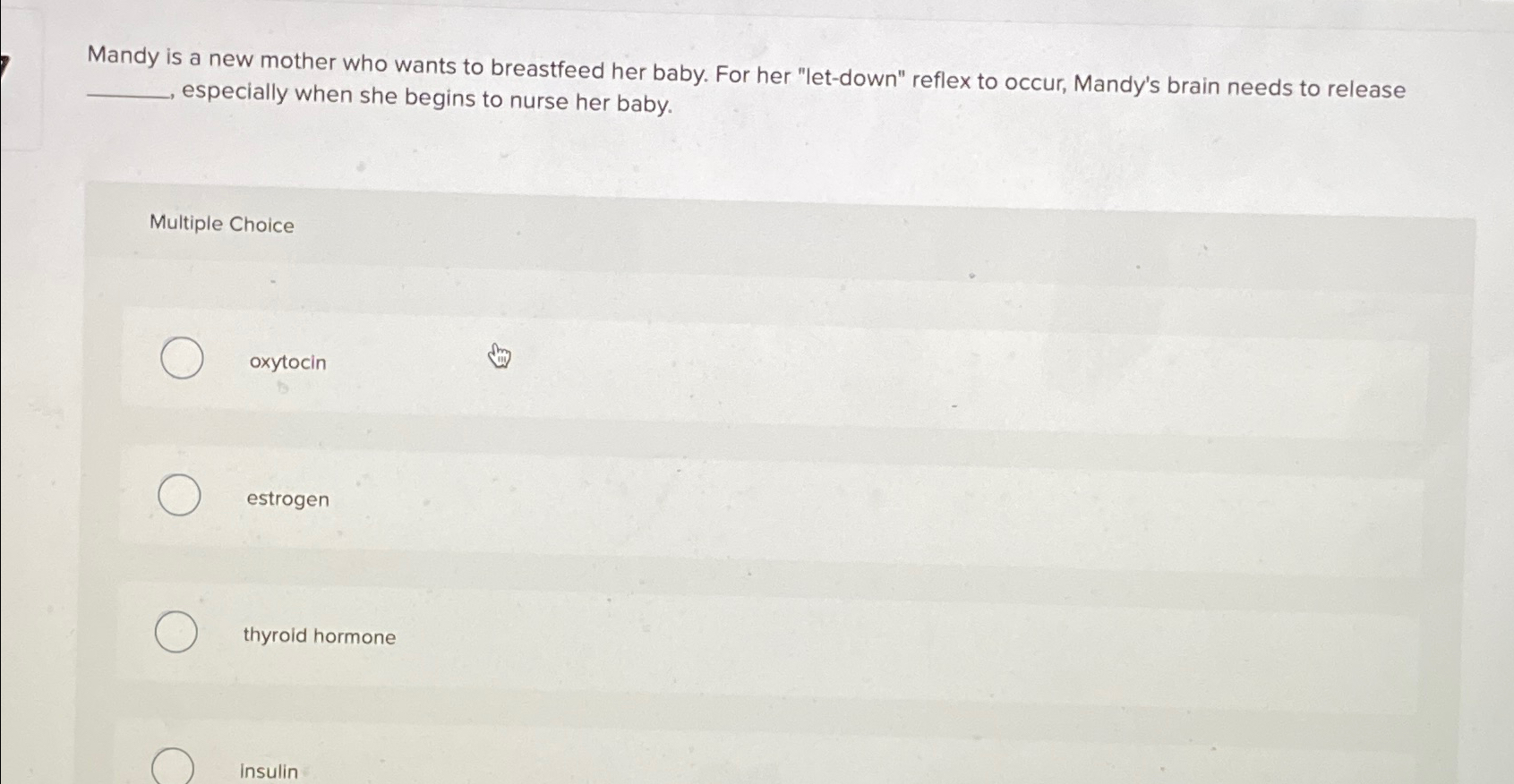 Solved Mandy is a new mother who wants to breastfeed her | Chegg.com