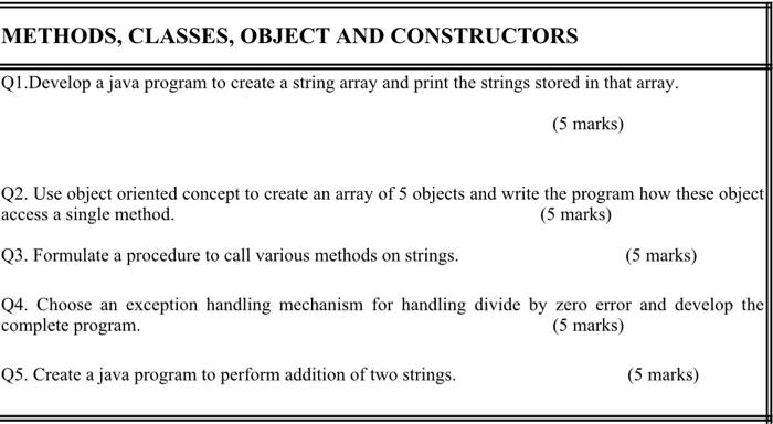 Solved METHODS, CLASSES, OBJECT AND CONSTRUCTORS Q1.Develop | Chegg.com