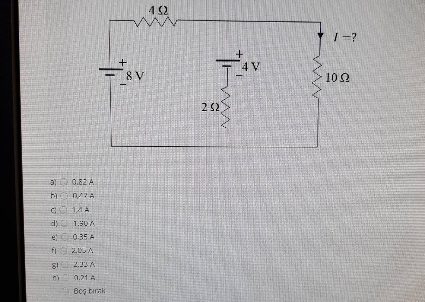 Solved 4w 1 T 8v 4v 10w Dl 2 W A 0 a B O 47a C Chegg Com