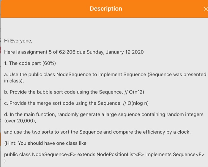 Description Hi Everyone, Here is assignment 5 of 62:206 due Sunday, January 19 2020 1. The code part (60%) a. Use the public