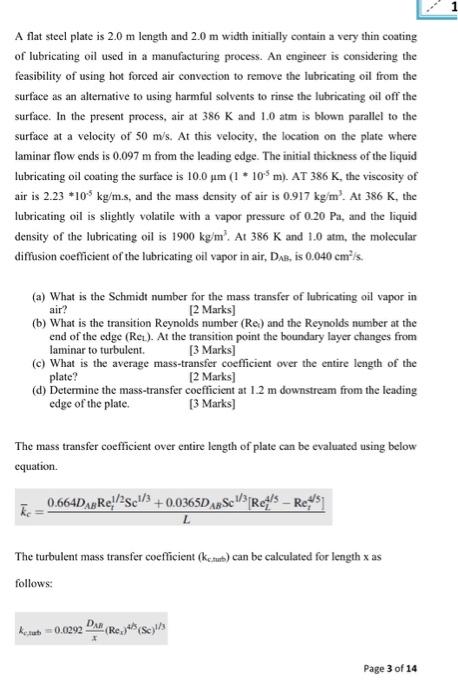 Solved A flat steel plate is 2.0 m length and 2.0 m width | Chegg.com
